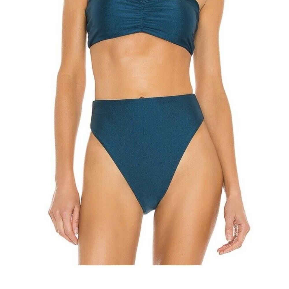 Jade Swim Incline High Waist Swimsuit Bottom Teal Sheen Size XL
